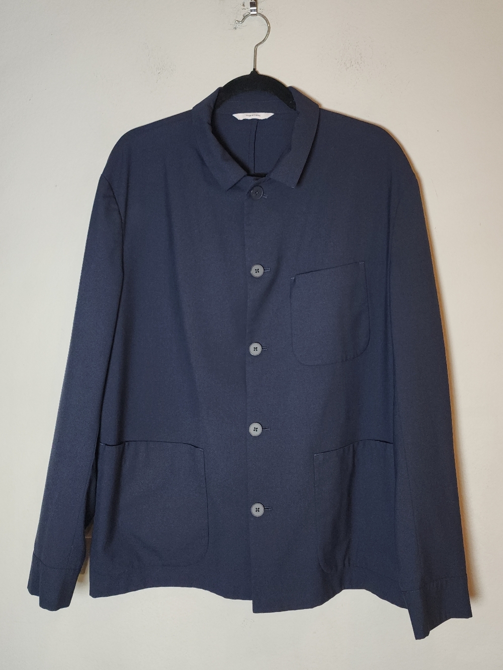 Banana Republic Wool Blend Drape Blue Button Front Collared Jacket Shacket Large